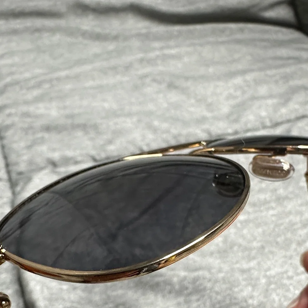 Jimmy Choo Essy J5GM9 Gold Frame Sunglasses with Black Polorized Lenses‎